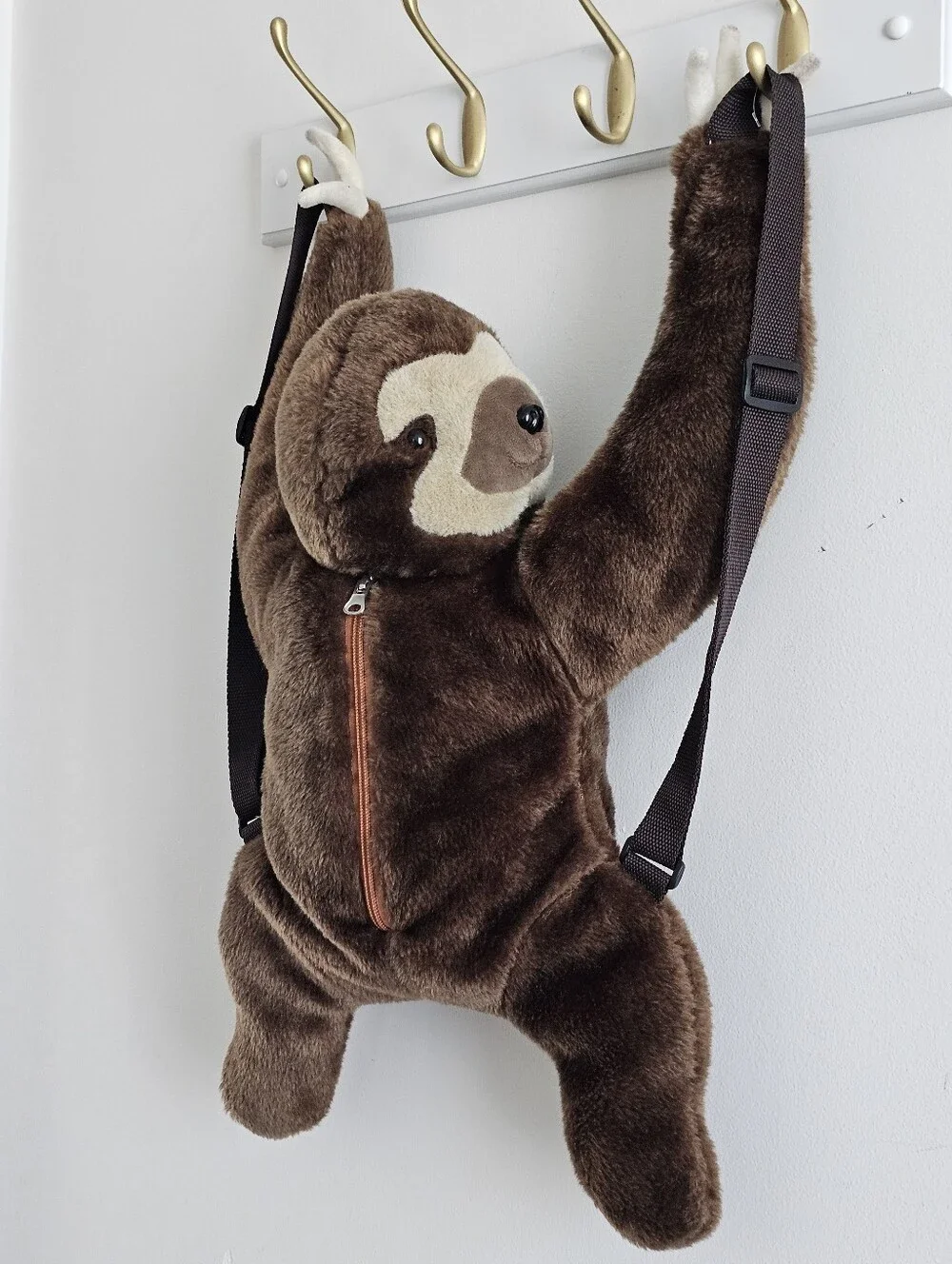 Adventure Planet Plush Sloth Backpack Brown Hanging Monkey Style Stuffed Animal
